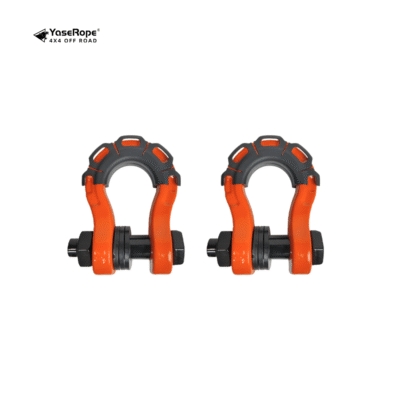 Yaserope Black U-Shaped Tow Shackle - Carbon Steel, 8T Load Capacity & 24T Breaking Force, Off-Road Rescue Dedicated